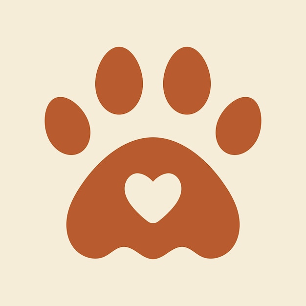 Бесплатное векторное изображение Лапа дизайна логотипа питомца, вектор для бизнеса магазина животных