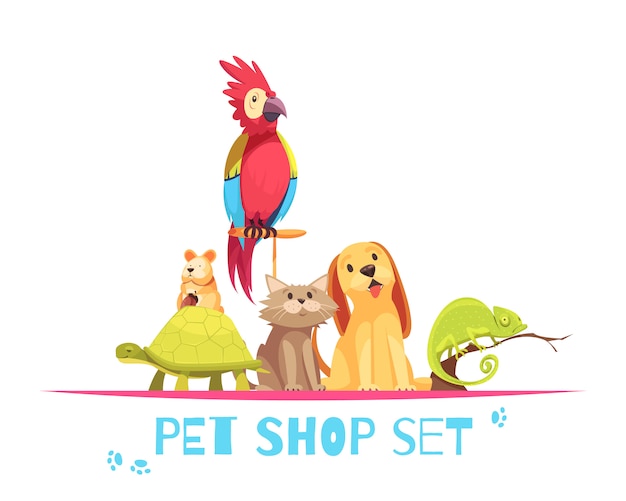 Free vector pet shop composition