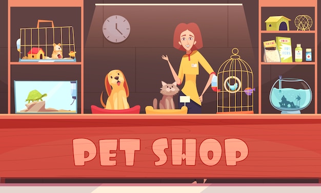 Free vector pet shop illustration