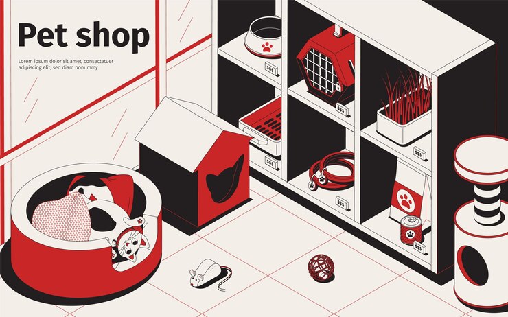 Free Vector pet shop illustration
