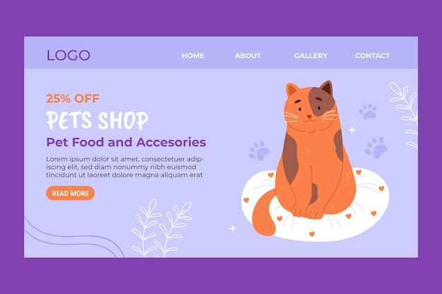 Free vector pet shop template design