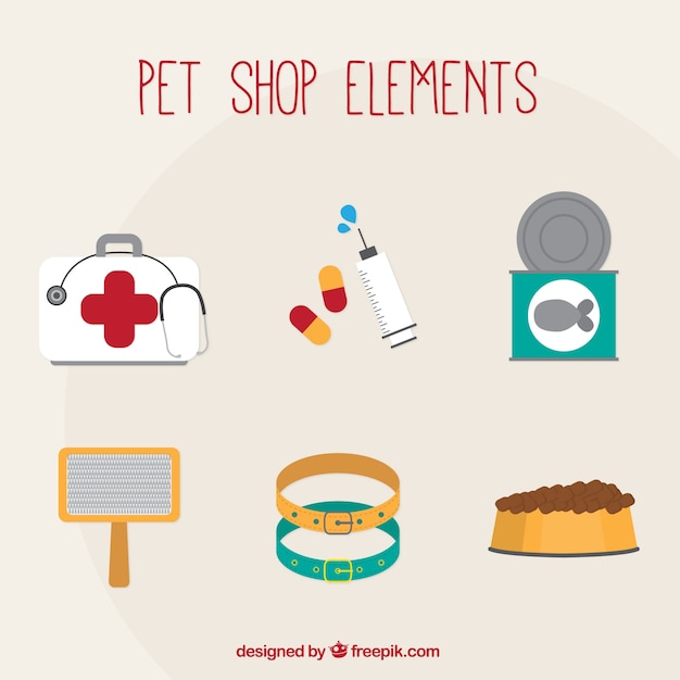 Free Vector pet shop and vet elements 