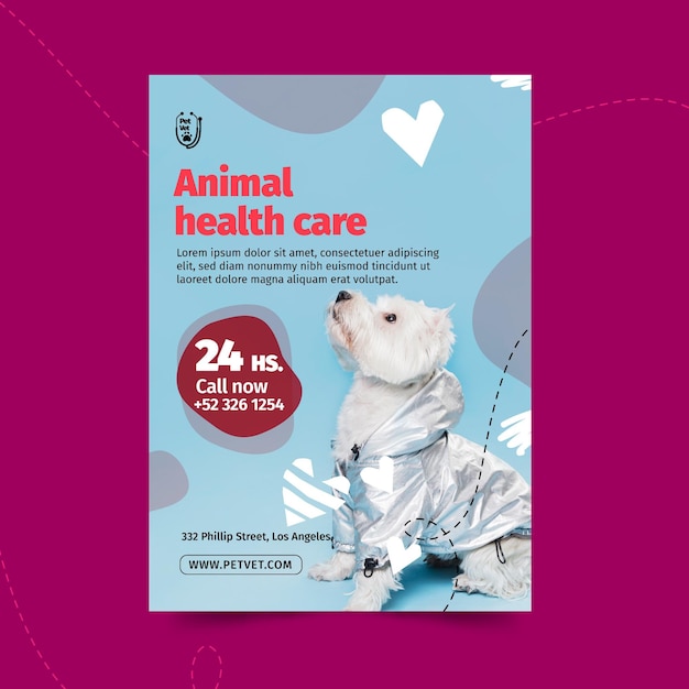 Pet veterinary flyer template