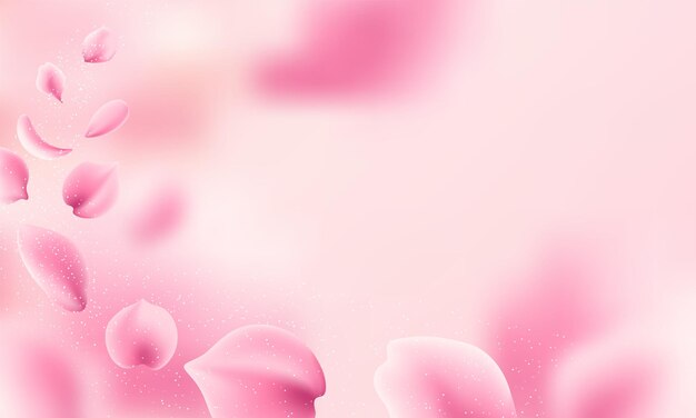 Petals of pink rose spa background