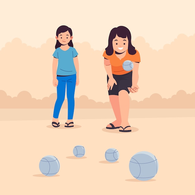 Petanque sport illustration