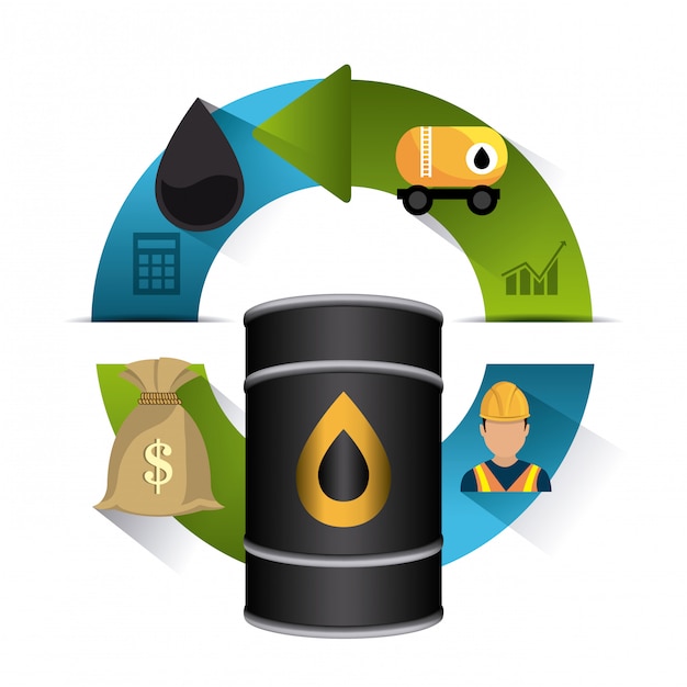 Бесплатное векторное изображение Нефтяная и нефтедобывающая инфографика