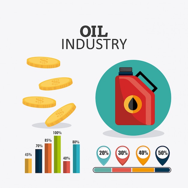 Нефтяной и нефтяной промышленности инфографики дизайн