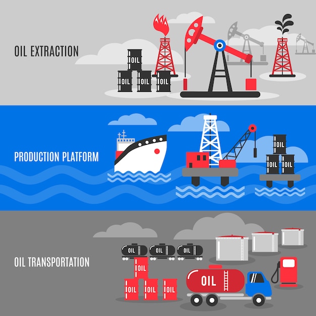 Free vector petroleum banner set