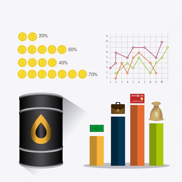 Free vector petroleum and oil industric infographic