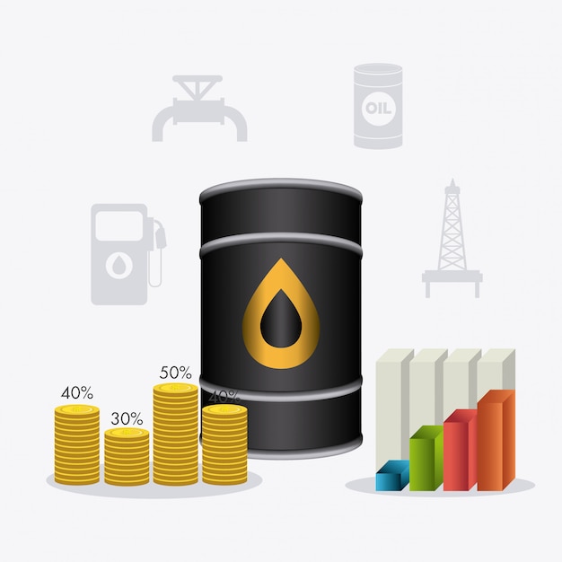 Нефтяная и нефтедобывающая инфографика