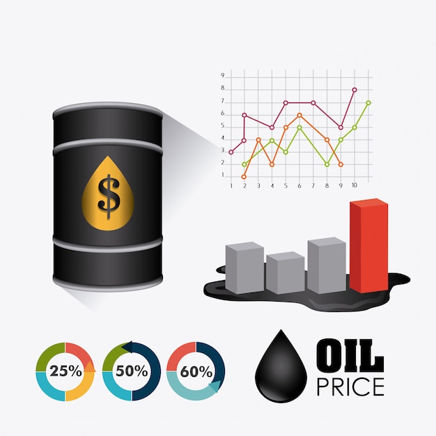 Нефтяная и нефтедобывающая инфографика