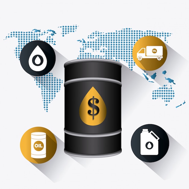 Free vector petroleum and oil industric infographic