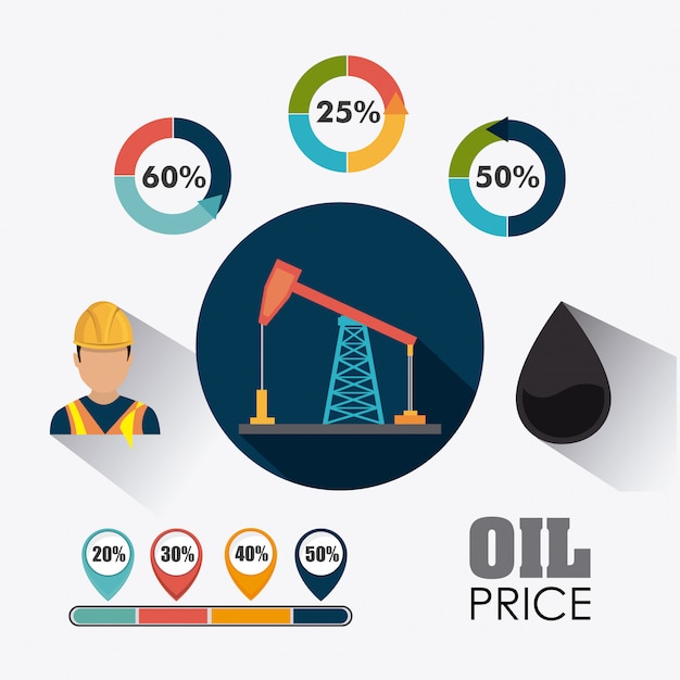 Vettore gratuito progettazione infografica industria petrolifera e petrolifera