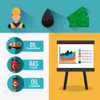 Free vector petroleum and oil industry infographic design