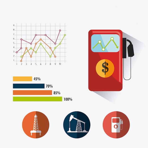 Vettore gratuito progettazione infografica industria petrolifera e petrolifera