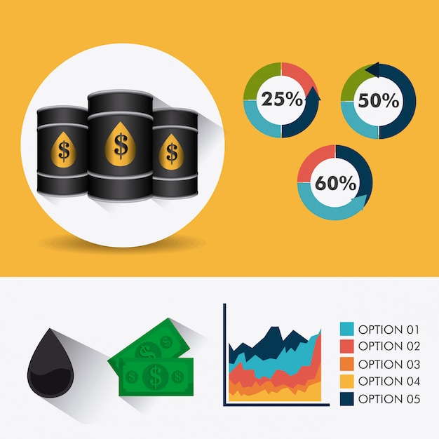 Progettazione infografica industria petrolifera e petrolifera