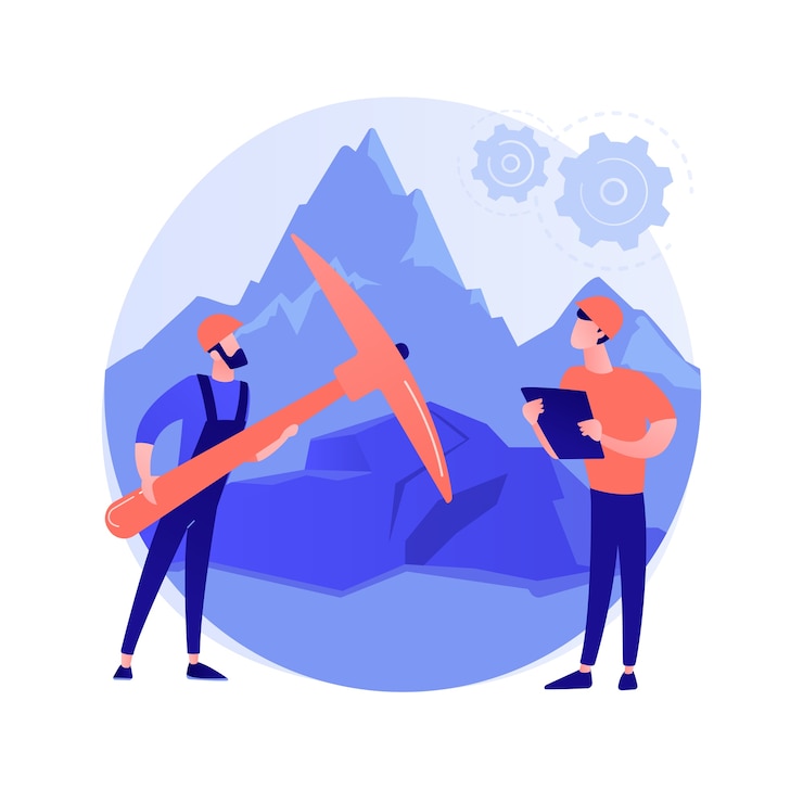 Free Vector petrology abstract concept vector illustration. rocks formation study, geology branch, university discipline, mineral exploration, natural resources, experimental petrology abstract metaphor.