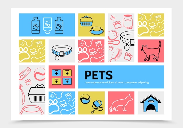 Free vector pets infographic template