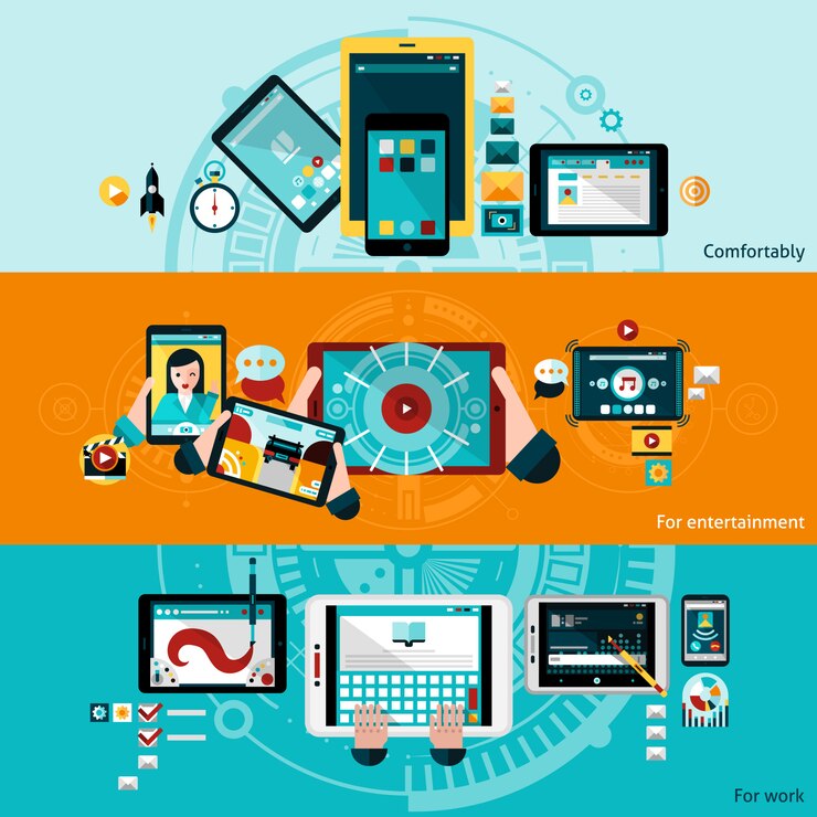 Free Vector phablet banners set