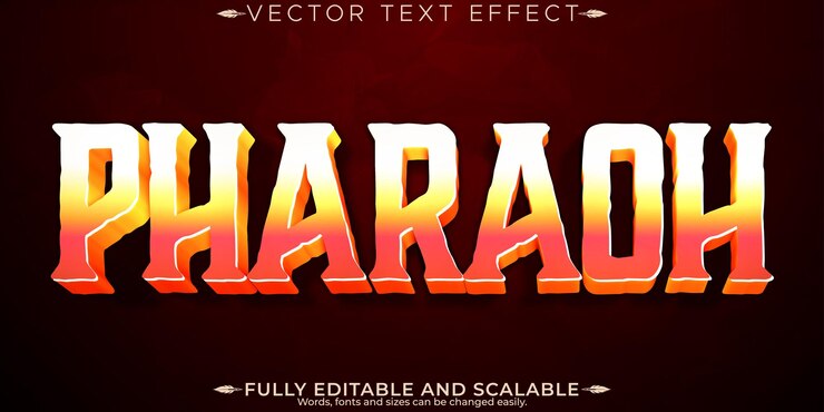 Free Vector pharaoh text effect editable ancient and regal customizable font style