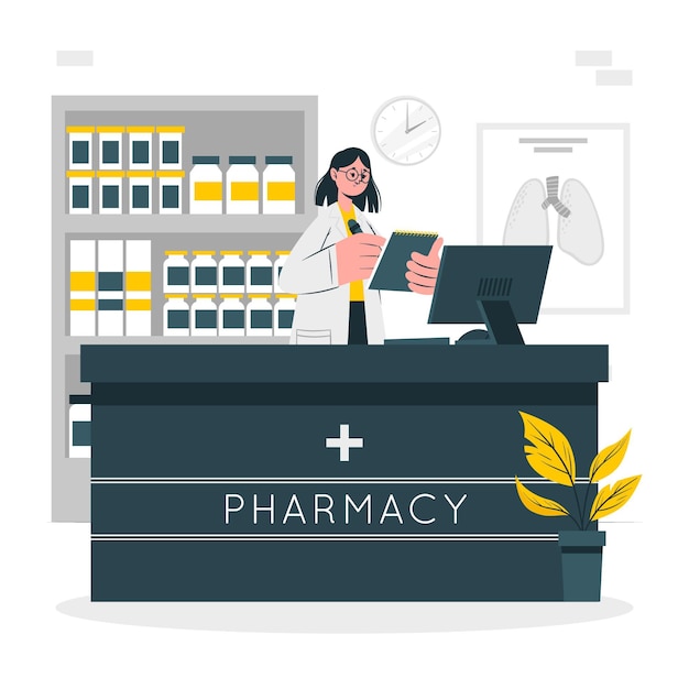 Free vector pharmacist concept illustration