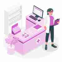 Free vector pharmacist concept illustration