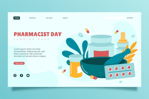 Free vector pharmacist day landing page template