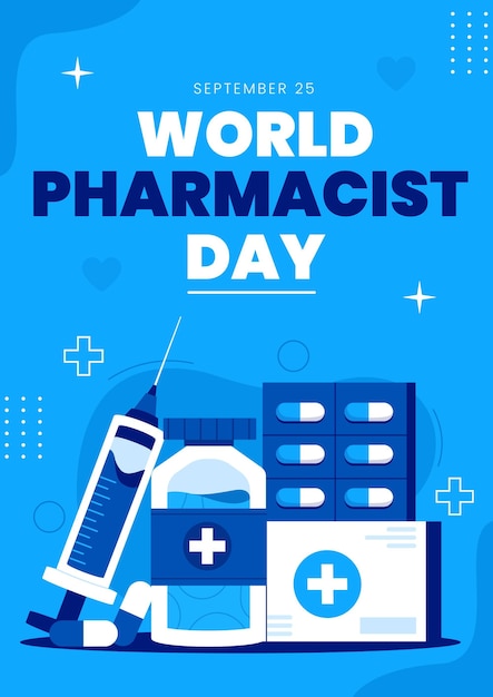 Pharmacist day vertical poster template