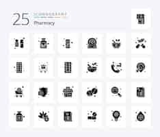 Free vector pharmacy 25 solid glyph icon pack including alternative pharmacy pharmacy medicine location