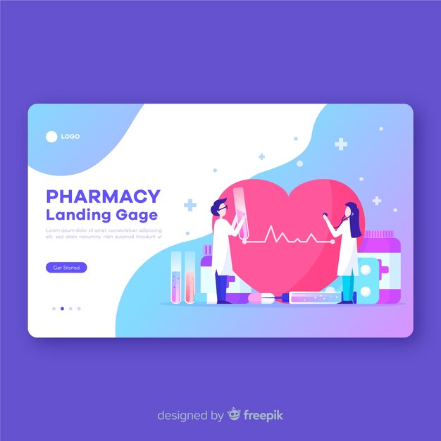 Pharmacy landing page flat design