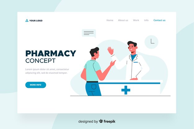 Pharmacy landing page flat design