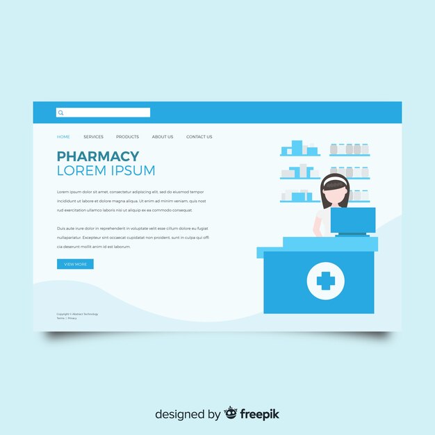 Pharmacy landing page