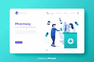 Free vector pharmacy landing page