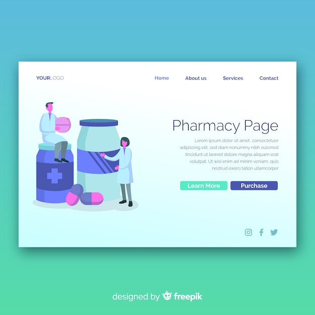 Pharmacy landing page