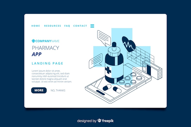 Free Vector pharmacy landing page