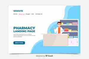 Vettore gratuito pagina di destinazione della farmacia