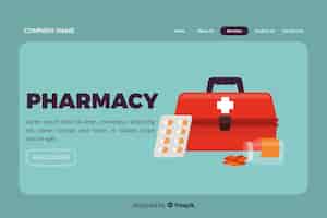 Free vector pharmacy landing page