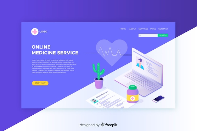 Free vector pharmacy landing page