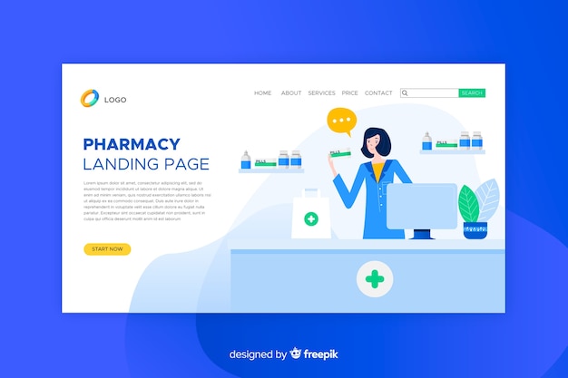 Pharmacy landing page