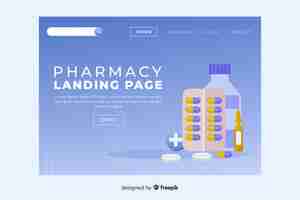 Free vector pharmacy landing page