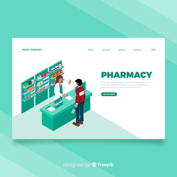 Free Vector pharmacy landing page