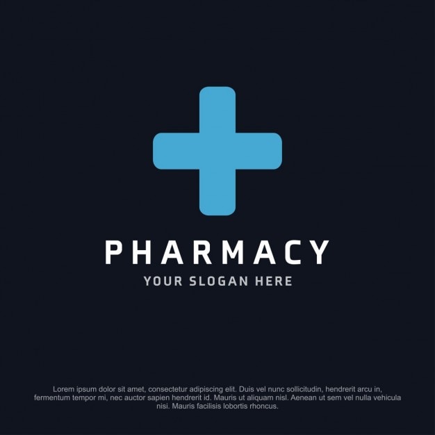Free Vector pharmacy logo with a cross