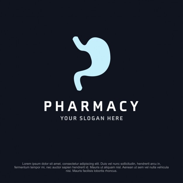 Free vector pharmacy logo with a stomach