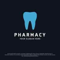 Free vector pharmacy logo with a tooth