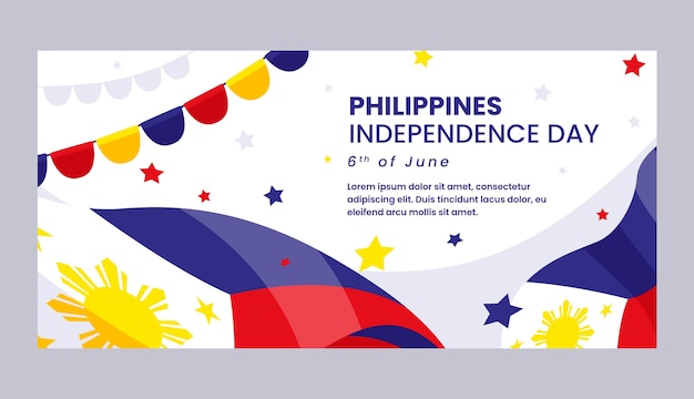 Philippine independence day hand drawn banner