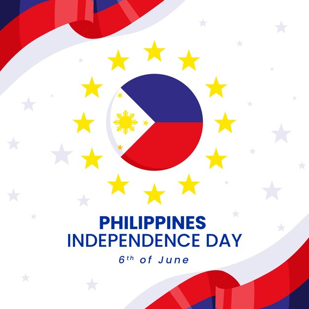 Philippine independence day hand drawn  illustration