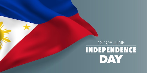 Premium Vector Philippines Happy Independence Day Philippino National Day 12th Of June With Elements Of Flag