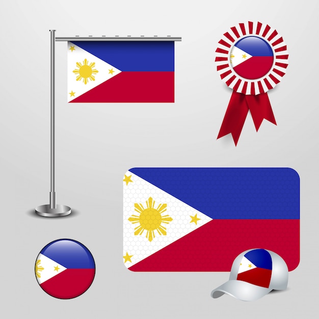 Филлипинский флаг с креативным вектором дизайна
