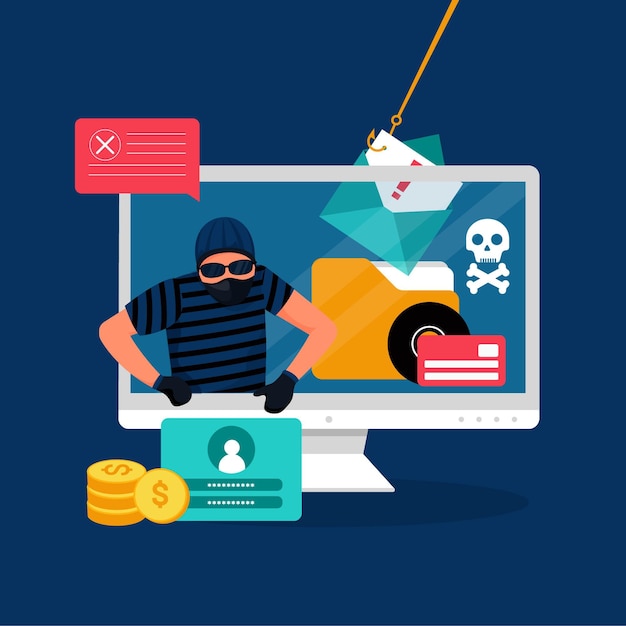 Vettore gratuito concetto di account di phishing