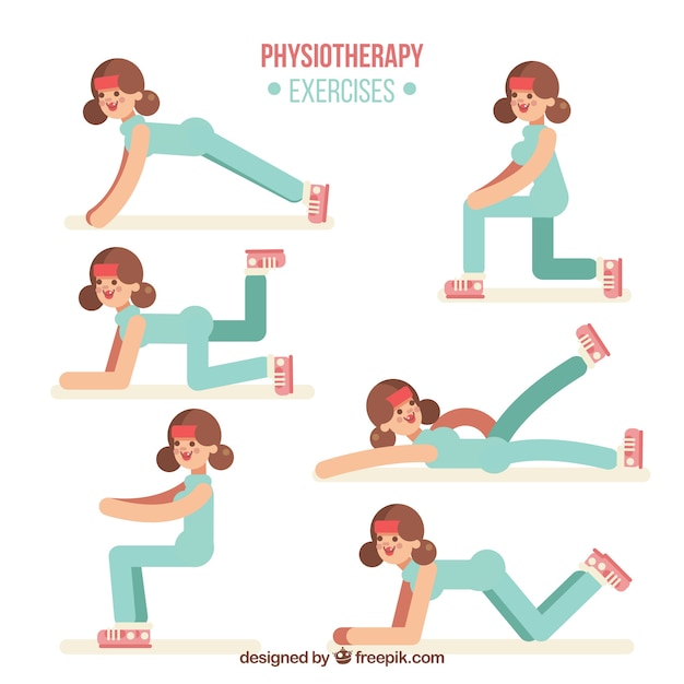 Free vector phisiotherapy exercises with flat design